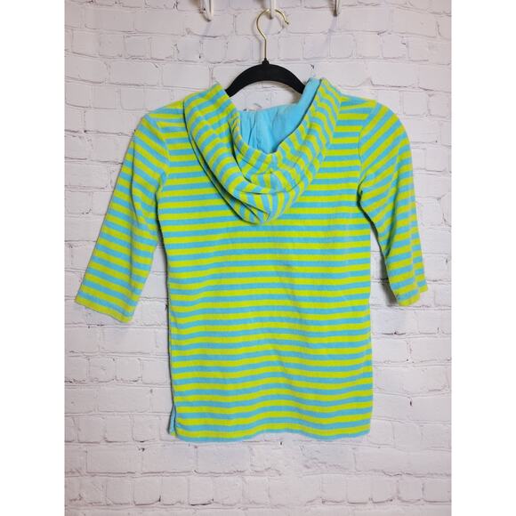 Lily & Dan Swim Cover Up terrycloth striped knee length hooded kids size 4/5 - Picture 2 of 3